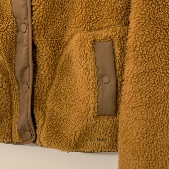 L.L. Bean Sherpa Fleece Jacket / Antique Gold / Small - Picture 8 of 12
